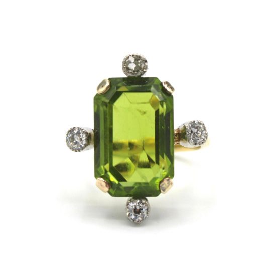 Remodelled Edwardian Peridot & Diamond Ring