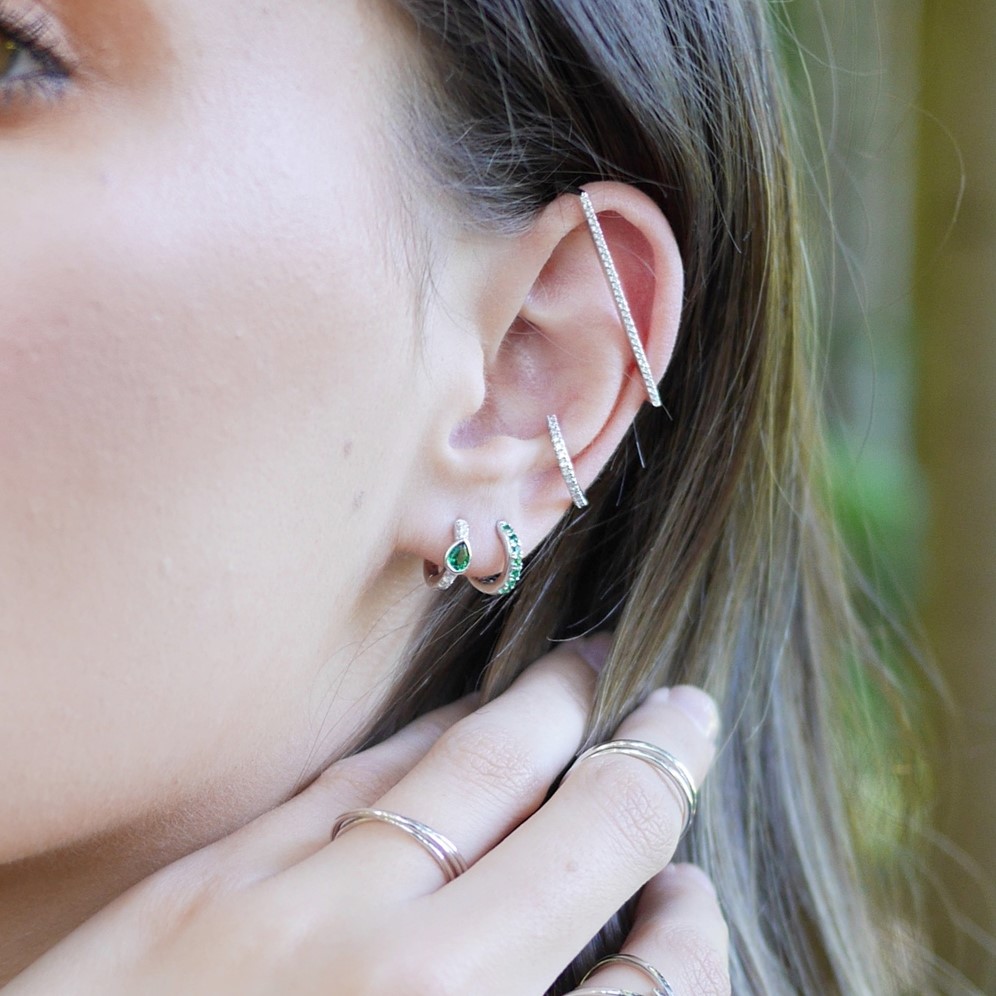 Scream Pretty Green Teardrop Huggie Earrings