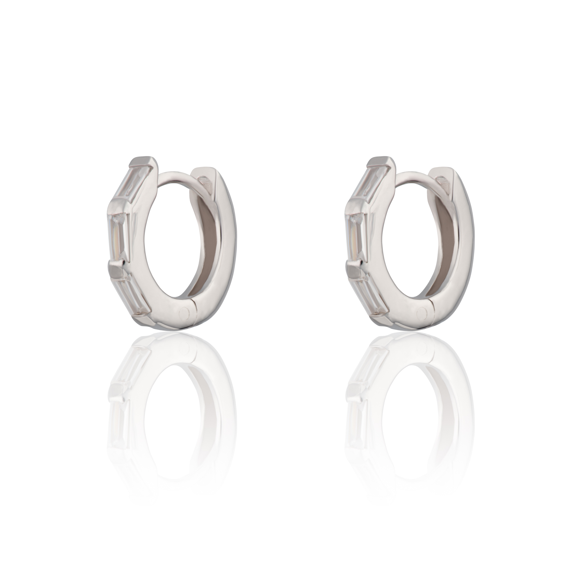 Baguette hotsell huggie earrings