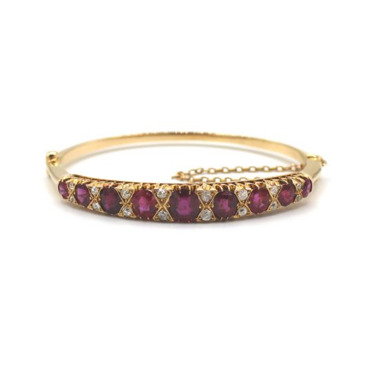 Victorian Ruby & Diamond Bangle