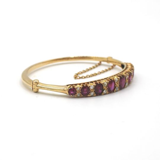 Victorian Ruby & Diamond Bangle