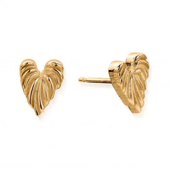 ChloBo Leaf Heart Stud Earrings