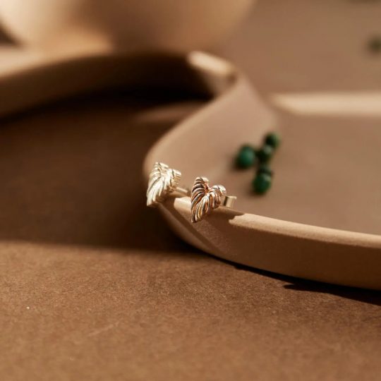 ChloBo Leaf Heart Stud Earrings