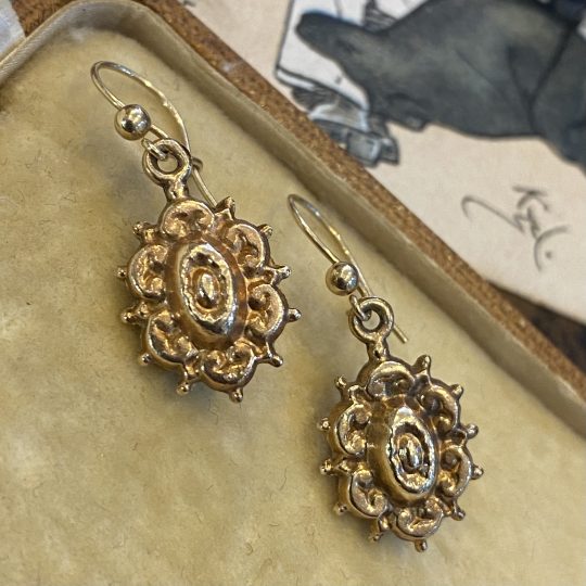 9ct Yellow Gold Victorian Drop Earrings