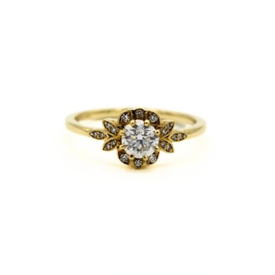 18ct Yellow Gold Vintage Inspired Engagement Ring