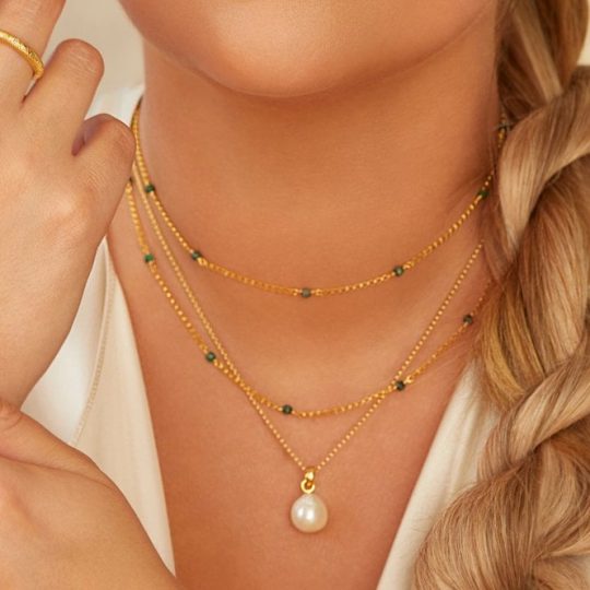 Hot Diamonds x Golden Edit Revive Malachite Choker (32-39cm)