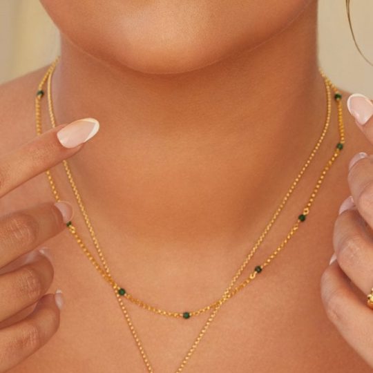 Hot Diamonds x Golden Edit Revive Malachite Necklace (40-45cm)