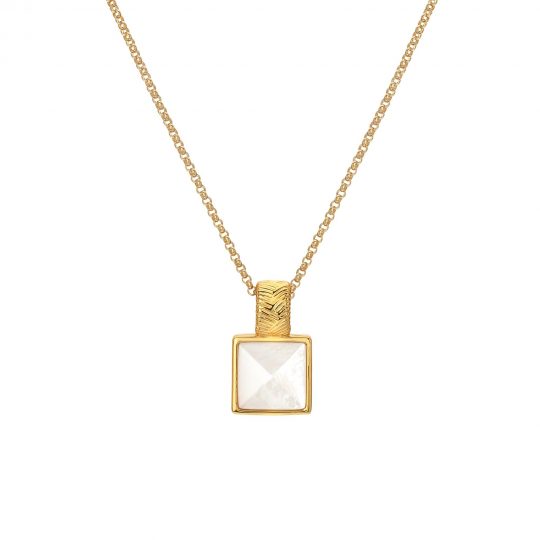 Hot Diamonds x Golden Edit Calm Mother of Pearl Square Pendant