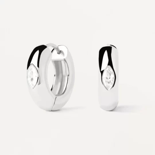 PDPAOLA Ura Silver Hoop Earrings