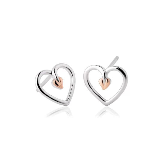 Clogau Tree of Life Heart Stud Earrings