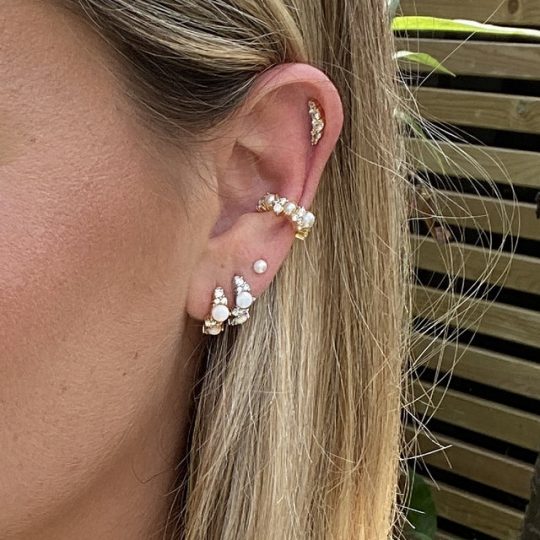 Scream Pretty Pink Opal Huggie Hoop Earrings