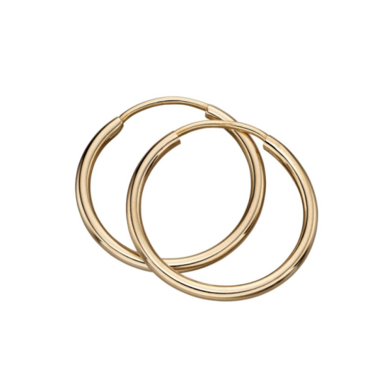 Gecko 9ct Yellow Gold 15mm Sleeper Hoops