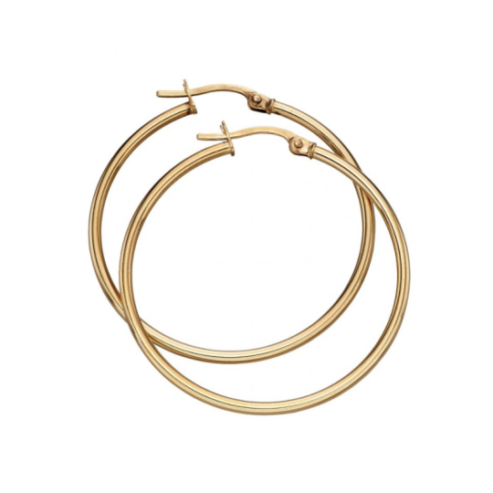 Gecko 9ct Yellow Gold 30mm Hinged Hoops