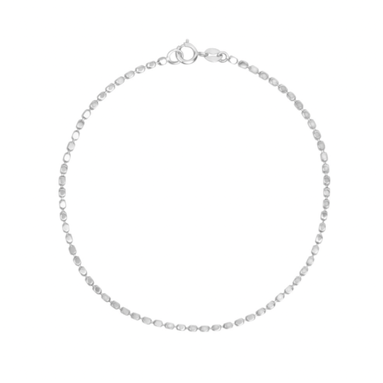 Gecko 9ct White Gold Diamond Cut Chain Bracelet