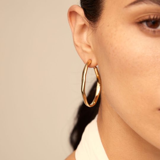 UNO de 50 Earring Gold Plated Hoop Earrings