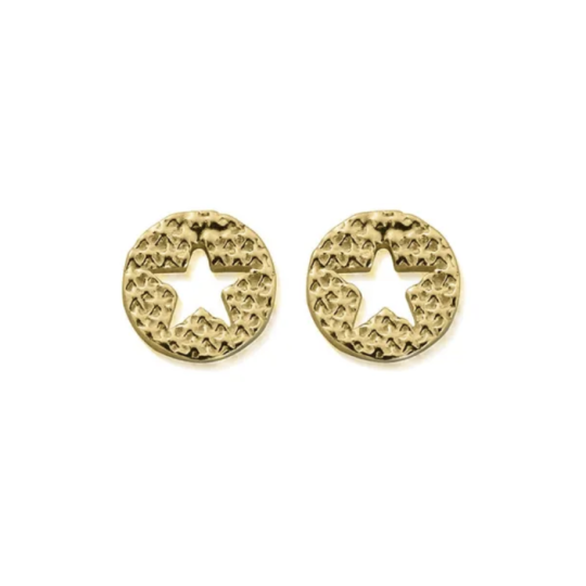 ChloBo Sparkle Star In Circle Stud Earrings
