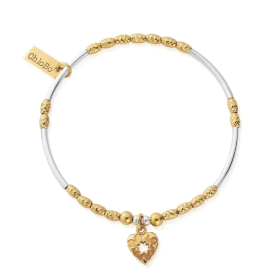 ChloBo Mixed Metal Decorated Star Heart Bracelet