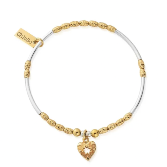 Chlobo Mixed Metal Decorated Star Heart Bracelet