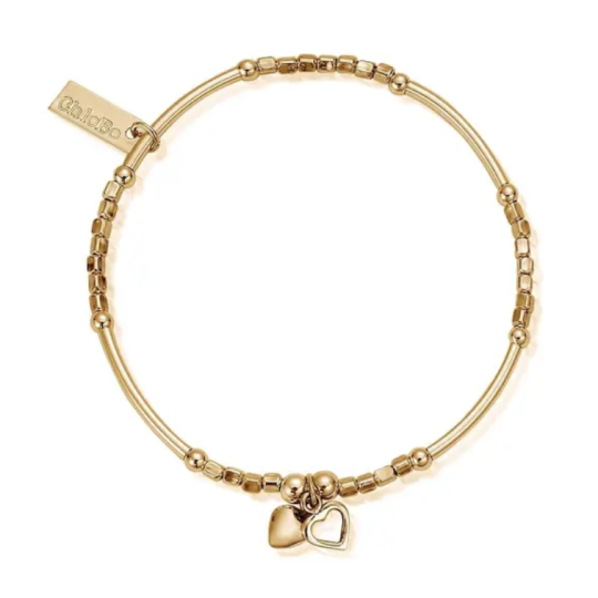 Chlobo Mini Noodle Cube Double Hearts Bracelet