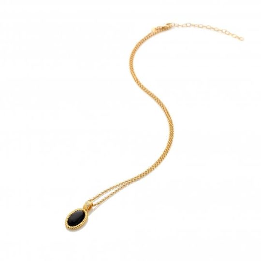 Hot Diamonds X Jac Jossa Black Onyx Oval Pendant