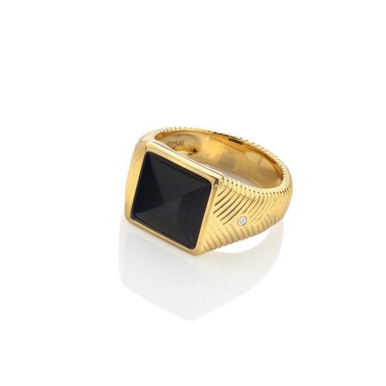 Hot Diamonds X Jac Jossa Black Onyx Signet Ring