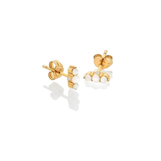 Hot Diamonds x Golden Edit Calm Mother of Pearl Stud Earrings