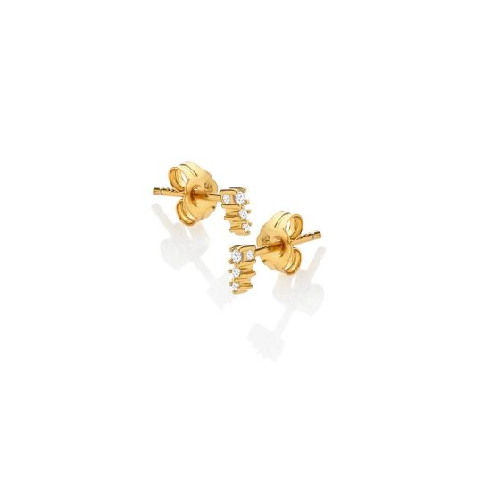 Hot Diamonds x Golden Edit White Topaz Graduated Stud Earrings