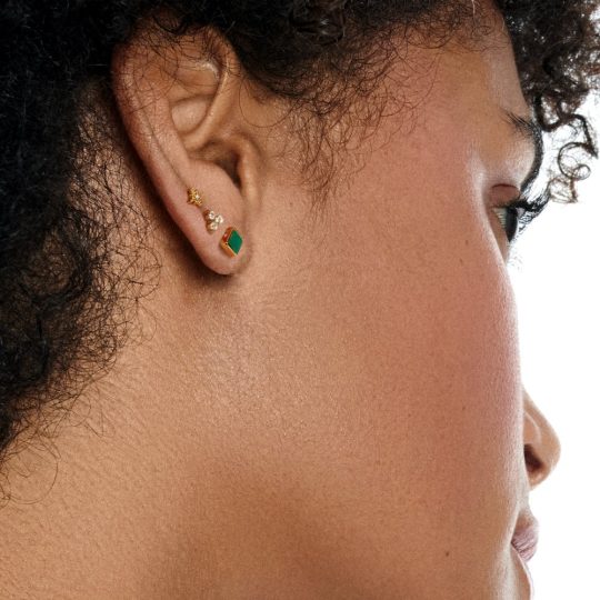 Hot Diamonds x Golden Edit White Topaz Stud Earrings