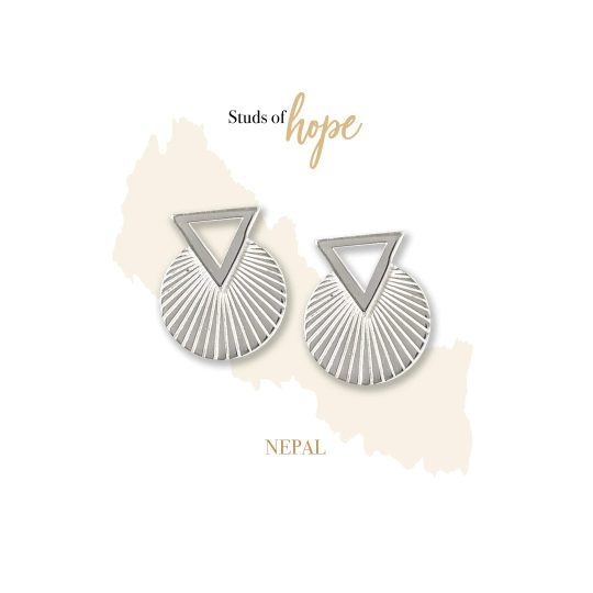 Silver Art Deco Stud Earrings Nepal | Studs Of Hope