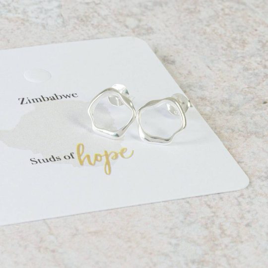 Silver Liquid Stud Earrings Zimbabwe | Studs Of Hope