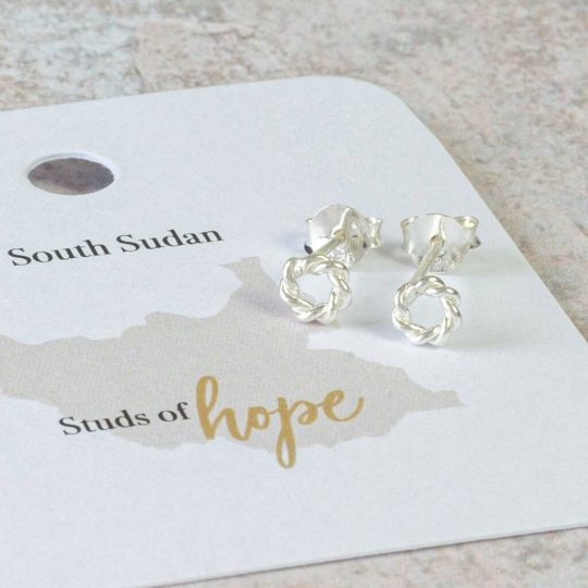 Silver Vintage Stacker Stud Earrings South Sudan | Studs Of Hope