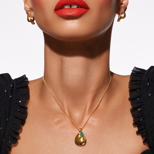 Hot Diamonds September Birthstone Teardrop Pendant - Yellow Gold Plate